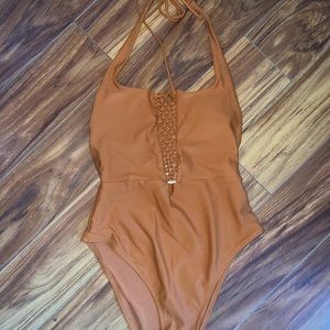 Aerie Orange One Piece Swimsuit Size Small